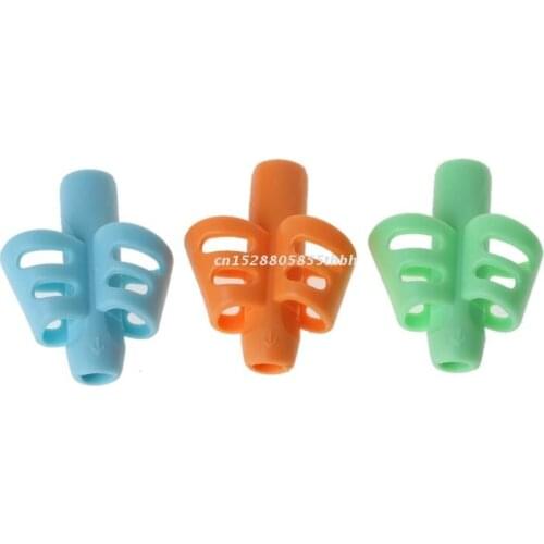 3Pcs Two-finger Grip Silicone Baby Pencil Holder Learn Writing Tools Writing Pen