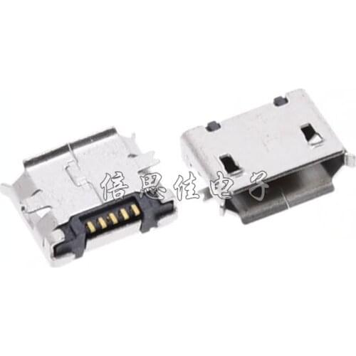 30pcs/MICRO USB Socket 5P SMD B type USB Female seat Curled edge Interface