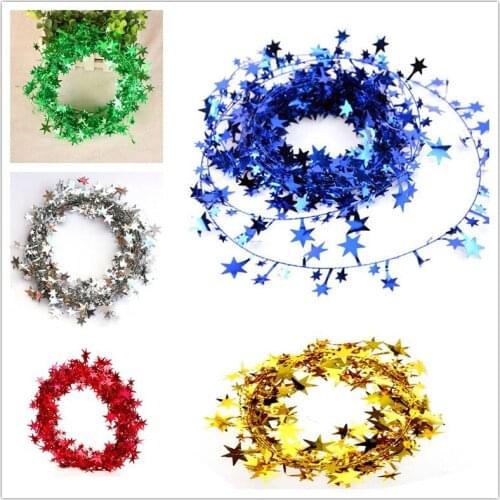 5 M Hanging Star Pine Tinsel Garland Christmas Decoration Ornament Garland Christmas Decoration Christmas Tree 5Colors