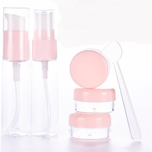 6Pcs/Set Travel Out Portable Empty Bottle Spray Bottle Press Cosmetic Cream Bottle Squeezed Empty Bottle Women Makeup Use