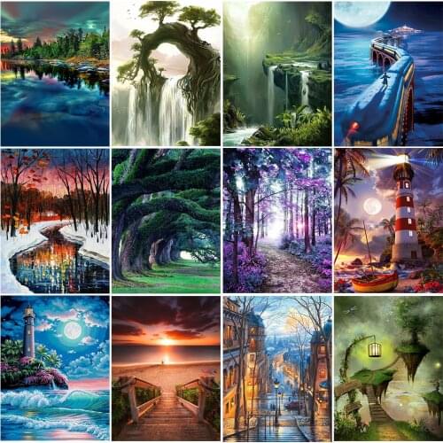 5d diamond embroidery nature diamond painting full drill square landscape by rhinestones paint with diamonds New square stones