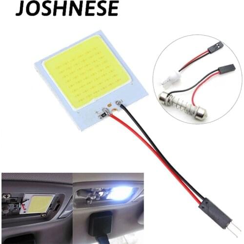 JOSHNESE 3W 12V Auto LED House Lamp COB Lamp Board T10 Double Tip 18 24 36 48 Lamp Led Roof Lamp Led Tube Car Accessories