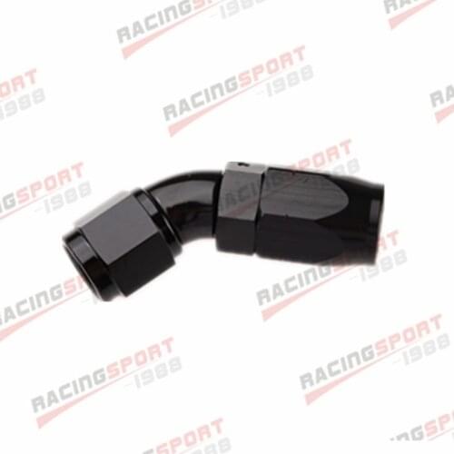Uninterrupted Flow Swivel 45 Degree 4AN -4 AN 4AN AN4 Hose End Black