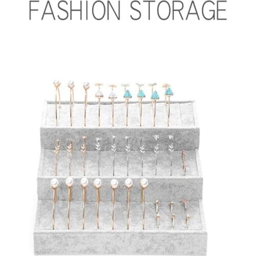 Black/Grey Bracelet Holder Showing Rack 30 Slots Velvet Ring Storage Bracelet Display Tray 24*26*19cm