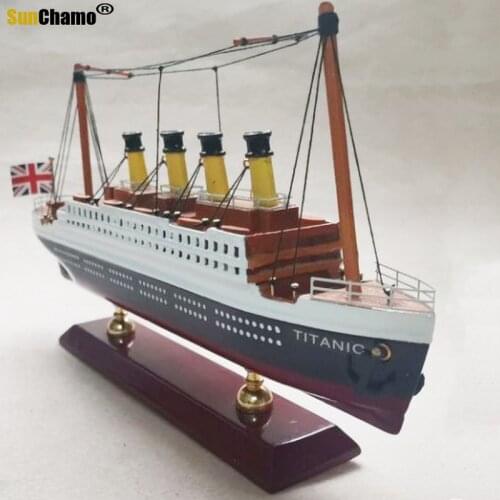 35CM Model Decoration Wood Sailing Boat Wooden Titanic Cruise Ship Craft Creative Home Decor Living Room Decoration Sunchamo