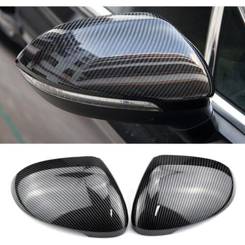 Bright black and Carbon Look black Mirror Cover Rearview Side Mirror Cap Housing For VW Passat B8
