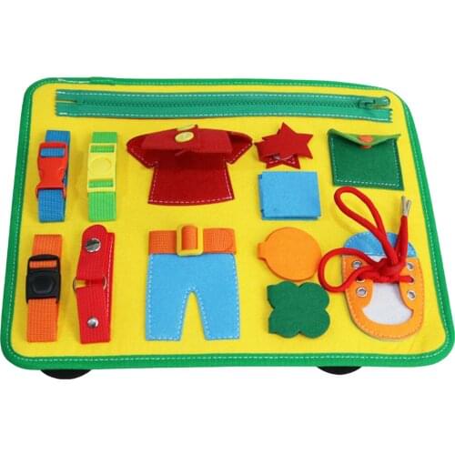 Montessori Toy for Toddlers Essential and Basic Fine Motor Skills Toys Learn to Dress Activity Busy Board Educational Toys
