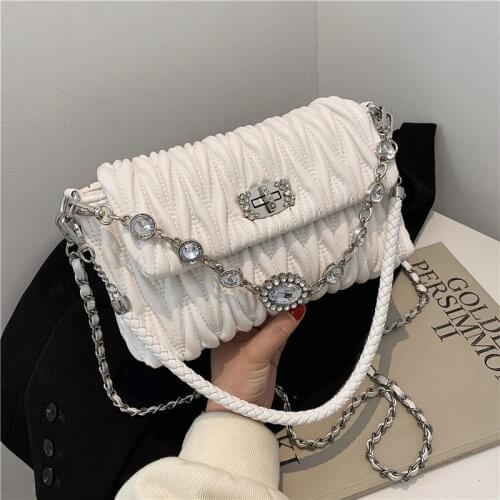 High sense of small bag womens bag 2020 new fashion chain one shoulder messenger bag wild fold small square bag