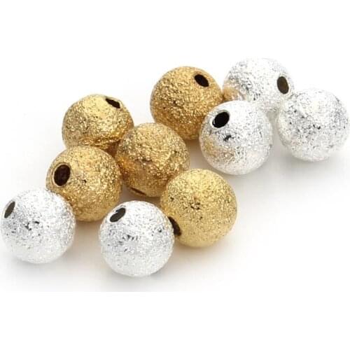 Simple 4/6/8mm Copper Frosted Loose Spacer Bead Jewelery Findings DIY Handmade Spacer Beads Accessory y1329