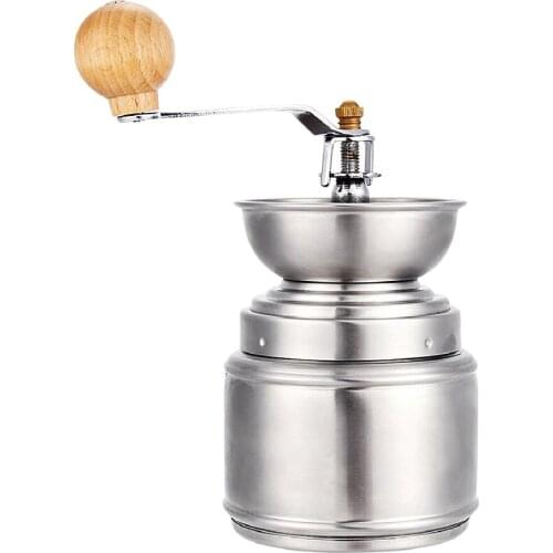 Metal Coffee Grinder Mill Manual Ceramic Burr Hand Grinding Dry Herbs/Spices