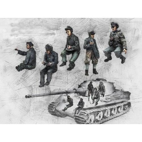 [tusk model]1/35 Scale Unassembled Resin figures resin model Kits(5 figures) T3086
