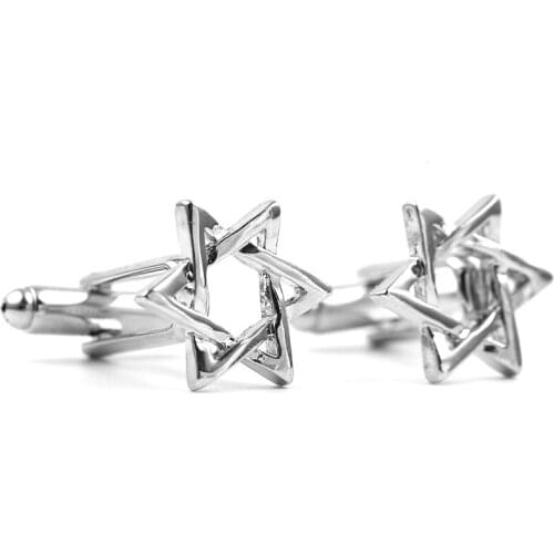 Mens cufflinks New Arrival enamel Metal badge alloy jewelry Elegant Glossy pentagram Cufflinks