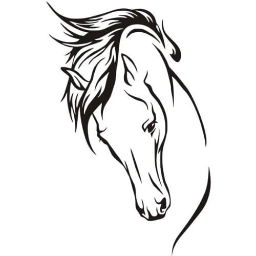 Horse Head Wall Stickers For Kids Room Boys Bedroom Vinilos Paredes Wall Decals Living Room Home Decor Mural ZA002
