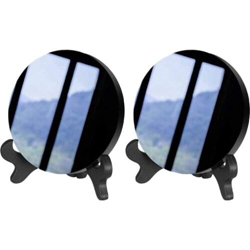 Obsidian With Stand Feng Shui Smooth Natural Crystal Home Decoration Qi Gathering Wealth And Righteousness