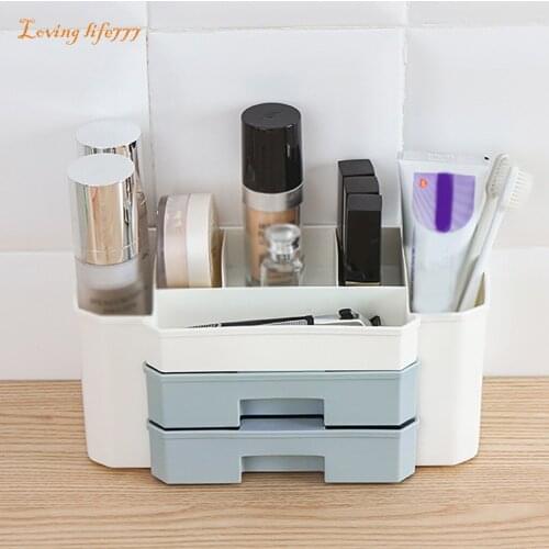 Makeup Organizer Large Capacity Cosmetic Storage Box MakeupHolder Jewelry Nail Polish Organizer Bathroom Desktop Storage #BL3