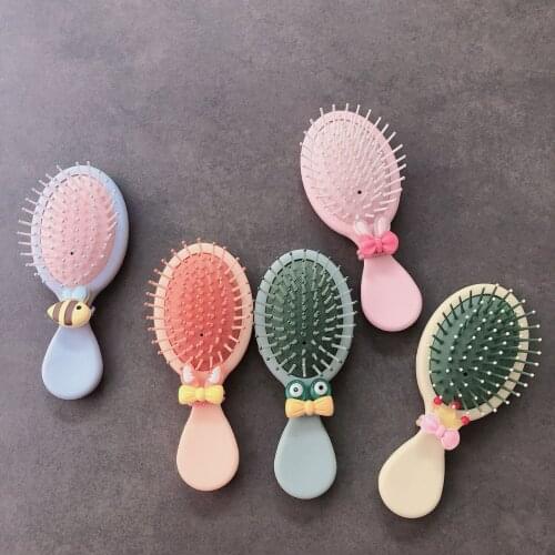 Portable Mini Comb Massage Cute Girl Comb Carry Long Hair Mm Anti-knot Comb Hair Brush with hair ring gift for Wet or Dry Use