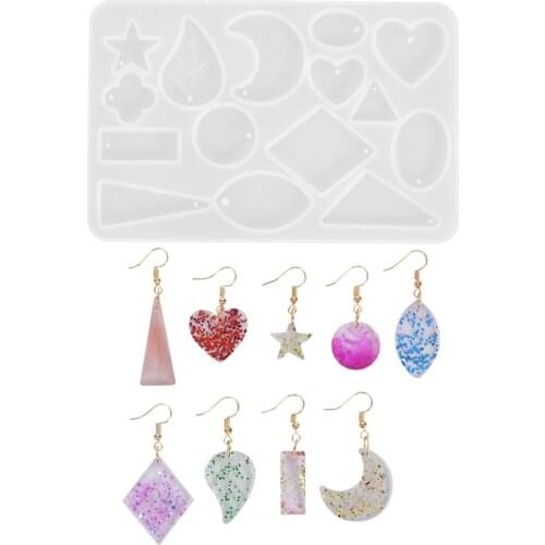 Epoxy Resin Molds For Jewelry Making Oval Heart Round Shape Earring Charms Necklace Pendant Transparent Silicone Accessories DIY