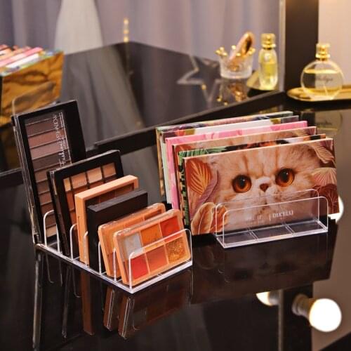 New 7 Grids Clear Acrylic Eyeshadow Compact Organizer Drawer Storage Divider Makeup Storage Box Transparent Slot Cosmetics Case