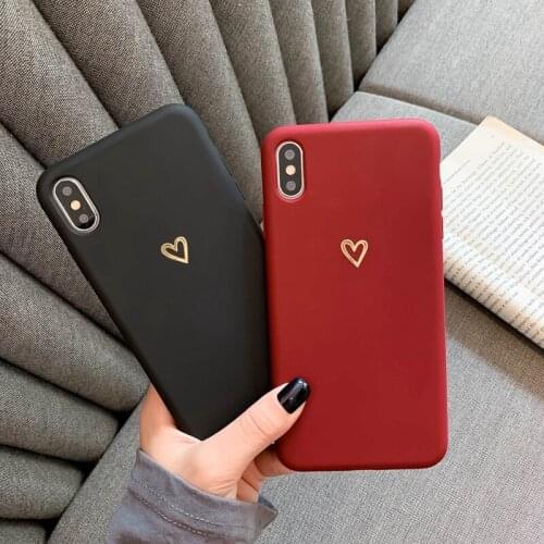 For iPhone 6 6s 7 8 Plus X XR XS MAX iPhone 11 Pro Max case Ultra-thin soft heart-shaped pattern silicone protective case