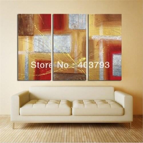 Modern abstract Oil Painting On Canvas Guaranteed abstract block decorative wall pictures for living room