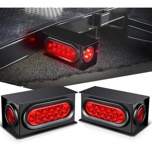 2PCS Trailer LED Tail Lights Rear Side Marker Lights Waterproof Stop Brake Lamps for RV Truck Jeep