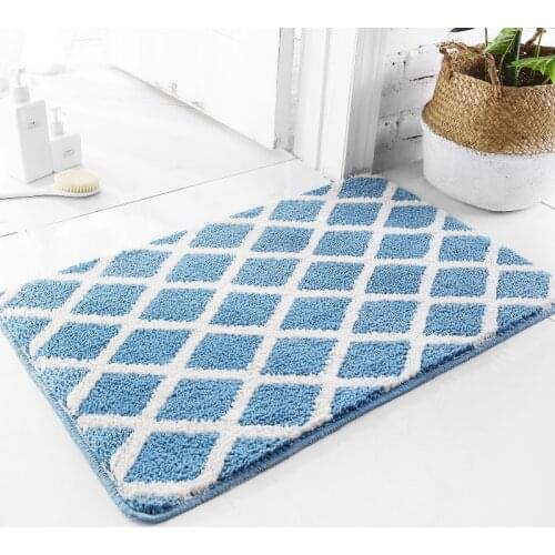 Shaggy Carpet Rectangle Irregular Geometry Water Absorption Non-slip Thicken Wear-resisting For Bathroom Kitchen Indoor Soft Mat