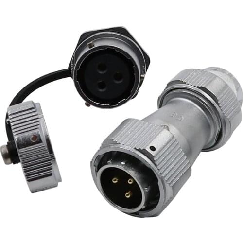 WEIPU WY20 TE/ZM M20 Waterproof Aviation Connector Automotive Electrical Power Connectors Metal Industrial 2 3 4 5 6 7 9 12 Pin