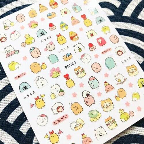 WG series WG-89 CARTOON DESIGNS COOL 3d nail art stickers decal template diy nail tool decorations