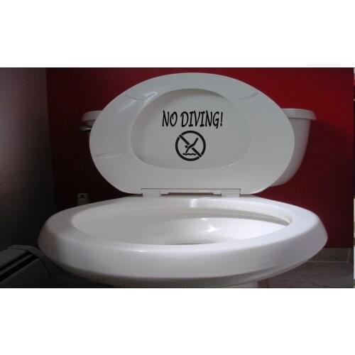 Funny toilet stickers no diving 8" sticker DECAL toilet Decoration Bathroom college joke party funny window Sticker