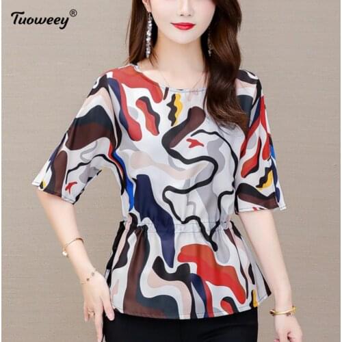 2021 Summer Korean Style 5XL Vintage Chiffon Blouse Women floral Blusas Mujer De ModaPlus Size Tunic Tops Aesthetic Long Shirts