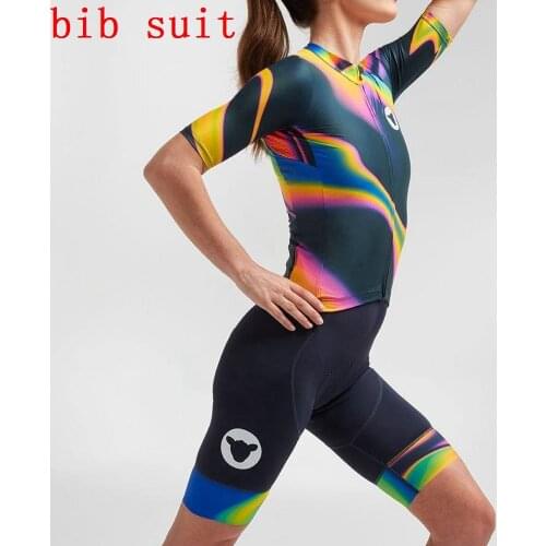 Blacksheep cycling jersey suit 2021 New apparel mtb bike riding set Women Short sleeve shirt and bib short Breathable sport wear