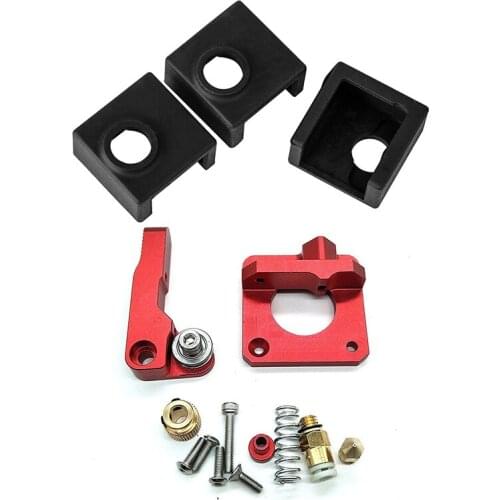 1Pcs Aluminum Mk8 Creality 3D - Extruder Upgrade Kit & 3Pcs 3D Printer Silicone Case Set for Ender 3 Cr-10 Cr-10S