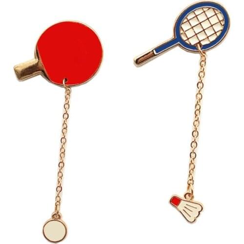 1pc table tennis ball badminton sports wind drip oil brooch cute Sports Equipment enamel collar pin badge