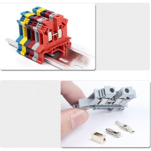 1pcs uk2.5b gray blue red black yellow uk6n uk10n uk25nuk35n uk terminal rail type universal terminal block