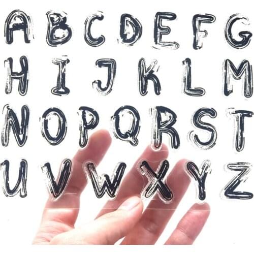 1pc Uppercase Letter Transparent Clear Silicone Stamp Seal DIY Scrapbooking Stencil Coloring Decorative Kawaii Painting Template