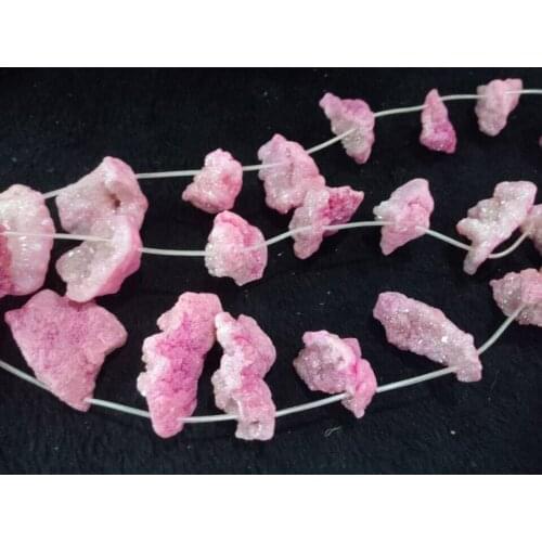 10pcs/lot Rose Color Druzy Crystal Geode Quartz Stone Pendant Neckace Each Druzy Crystal Rock Gems Necklace