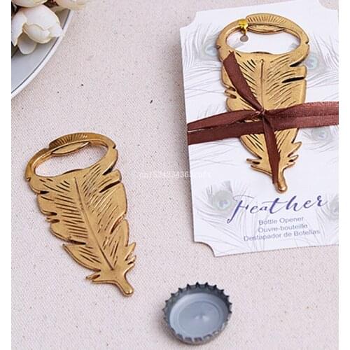 100 pcs "Gilded Gold" Feather Bottle Opener Wine Opener Souvenir For Birthday Parties Kids Adult Birthday Favors And Gifts