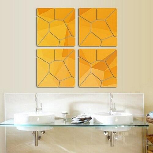 2020 Geometric Puzzle Three-Dimensional Crystal Ornaments Mirror Wall Stickers Acrylic Mirrored Decorative Sticker