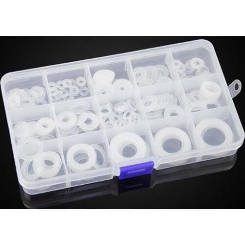 250pcs/set Soft Nylon Washers O Ring Assortment Insulation Plumbing Leak-proof Gaskets Kit 20 Sizes with Plastic Box