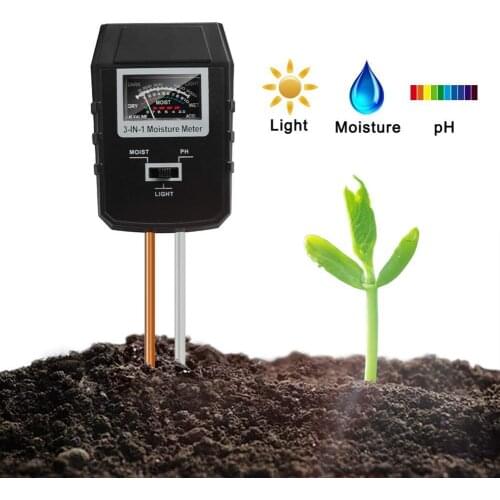 3-in-1 Soil pH Meter Moisture Tester Indoor Plants Garden Lawn Light Sensor