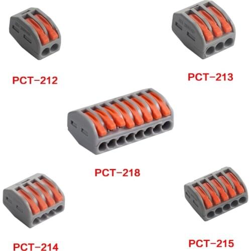 30/50/100PCS Universal Cable Wire Connector Household Push-in Terminal Block For Wires Quick Connector Electrique PCT-212/213