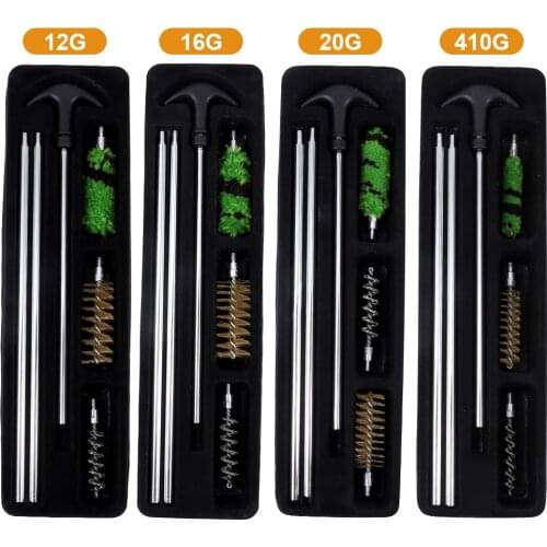 6Pcs/Set Tactical 12 GA 16 GA 20 GA 410 GA Gauge Hunting Gun Cleaning Set Rod Brush Rifle Pistol Tube Barrel Cleaning Kit Tool