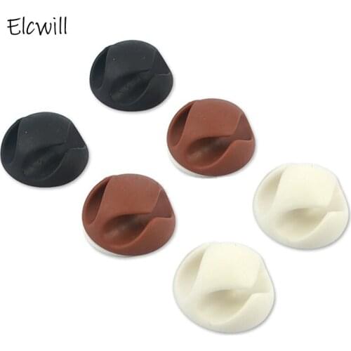 6 Pieces USB Cable Winder Organizer Table Management Wire Cord Clips Holder for Mouse Headphone Earphone Keyboard
