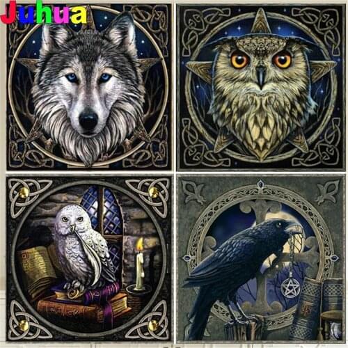 Wolf owl 5D DIY Diamond Painting diamond stitch Full Drill abstract animal mosiac Diamond Embroidery gift home decor