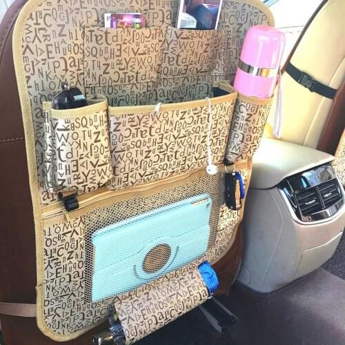 Multi-pocket Car Organizer Storage Bags Children Anti Kick Mats Auto Seat Back Hanging Nets Universal Seat Cover Car Accessories