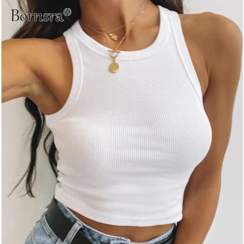 Женские трикотажные майки Bornsra China At AliExpress