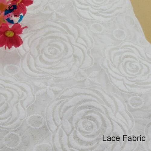 Cotton embroidery lace Fabric by the yard lace fabric shower curtain DIY Sofa Table Cloth Furniture Cover Cushion Fabric#4036