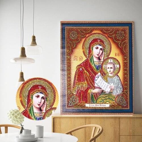 HUACAN Partial Diamond Embroidery Jesus 5D Diamond Mosaic Icon Special Shape Diamond Painting Religion Kit Rhinestone Picture