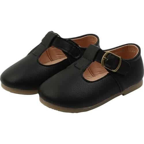 Girls Pu Leather Shoes Princess Dress Casual Single Shoes Baby Sneakers Child 2021 Autumn Toddler Breathable Loafer