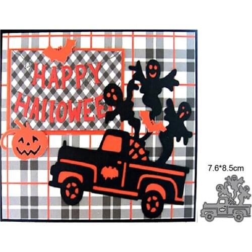 Metal Cutting Dies Cut Mold Halloween Ghost Car Decoration Scrapbook Paper Craft Knife Mould Blade Punch Stencils dies